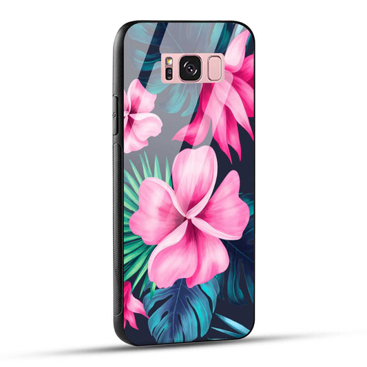 Samsung Galaxy S8 Plus Back Cover Retro Flowers  Printed Glass Case