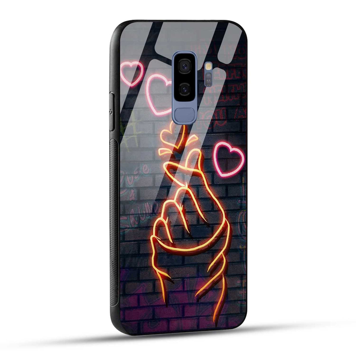 Samsung Galaxy S9 Plus Back Cover Swag Cute Hearts Printed Glass Case