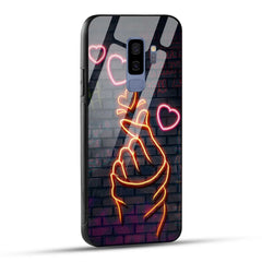 Samsung Galaxy S9 Plus Back Cover Swag Cute Hearts Printed Glass Case