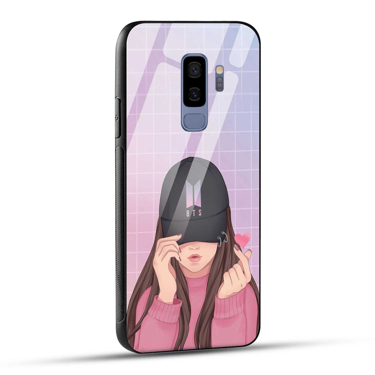 Samsung Galaxy S9 Plus Back Cover Cap Girl Printed Glass Case