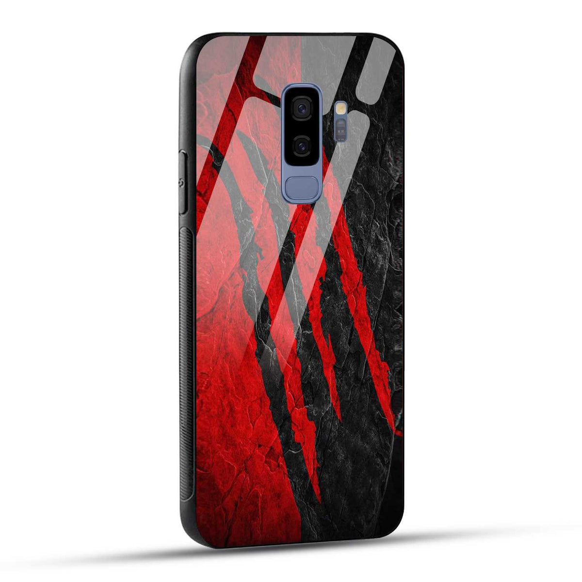 Samsung Galaxy S9 Plus Back Cover Red Printed Glass Case