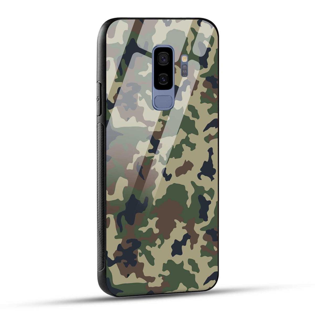 Samsung Galaxy S9 Plus Back Cover Army Pattern Printed Glass Case