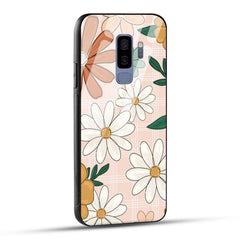 Samsung Galaxy S9 Plus Back Cover Retro Flower Art Printed Glass Case