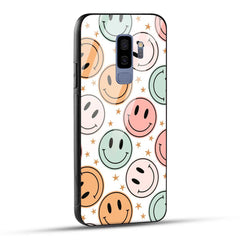 Samsung Galaxy S9 Plus Back Cover Smiling Flowers And Stars Printed Glass Case