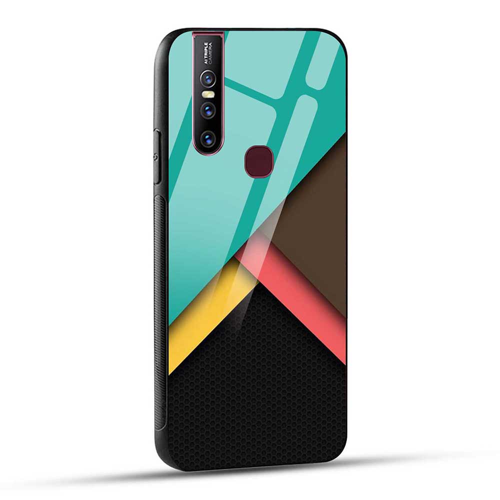 Vivo V15 Back Cover Abstrac Pattern Color Glass Case