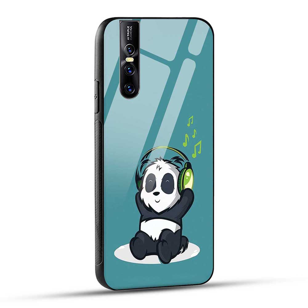 Vivo V15 Pro Back Cover Cartoon Listning Music Glass Case
