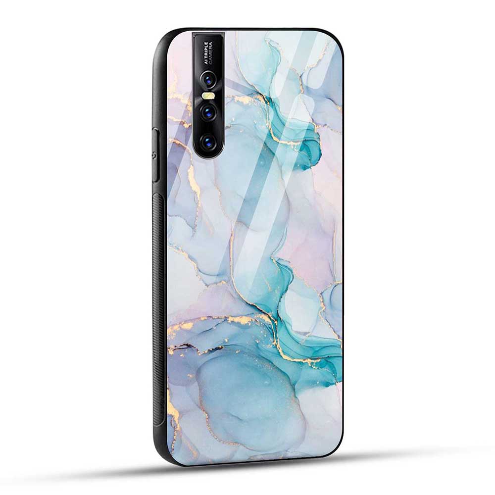 Vivo V15 Pro Back Cover Blue Marble Glass Case