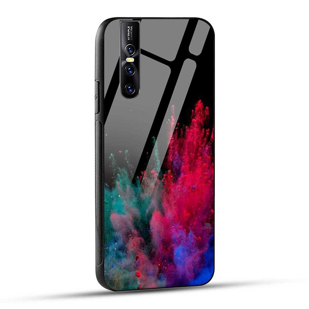 Vivo V15 Pro Back Cover Colorful Explosion Glass Case