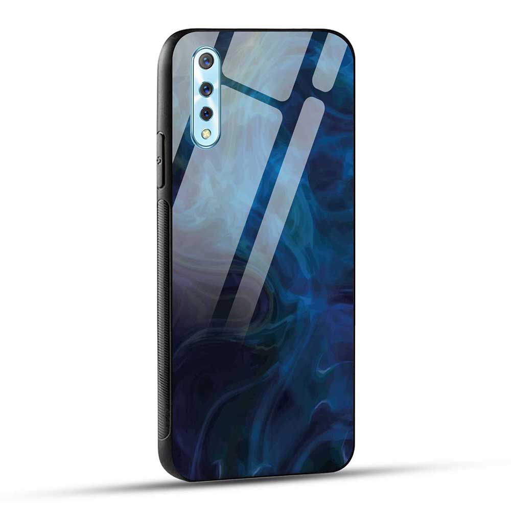 Vivo S1 / Vivo Z1X Back Cover Blue Smoke Color Glass Case