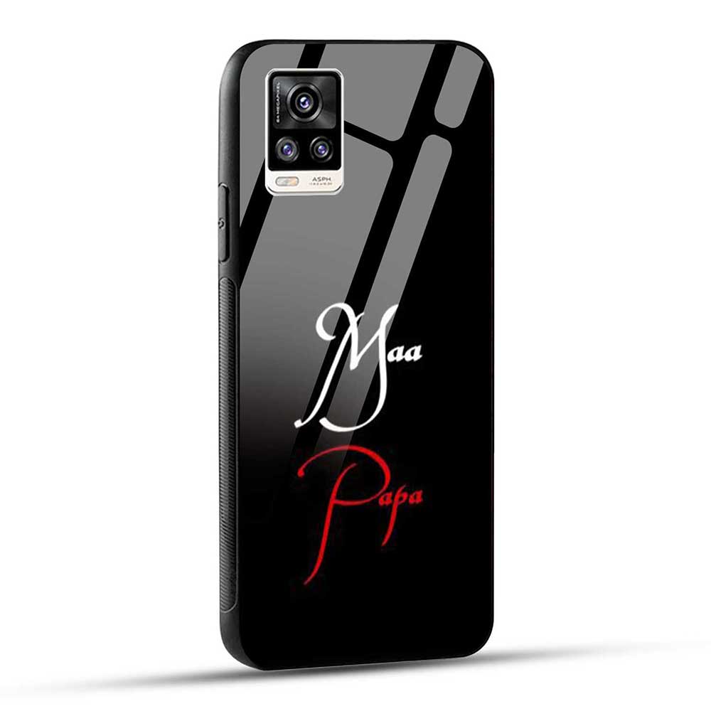 Vivo V20 Back Cover Maa Papa Glass Case