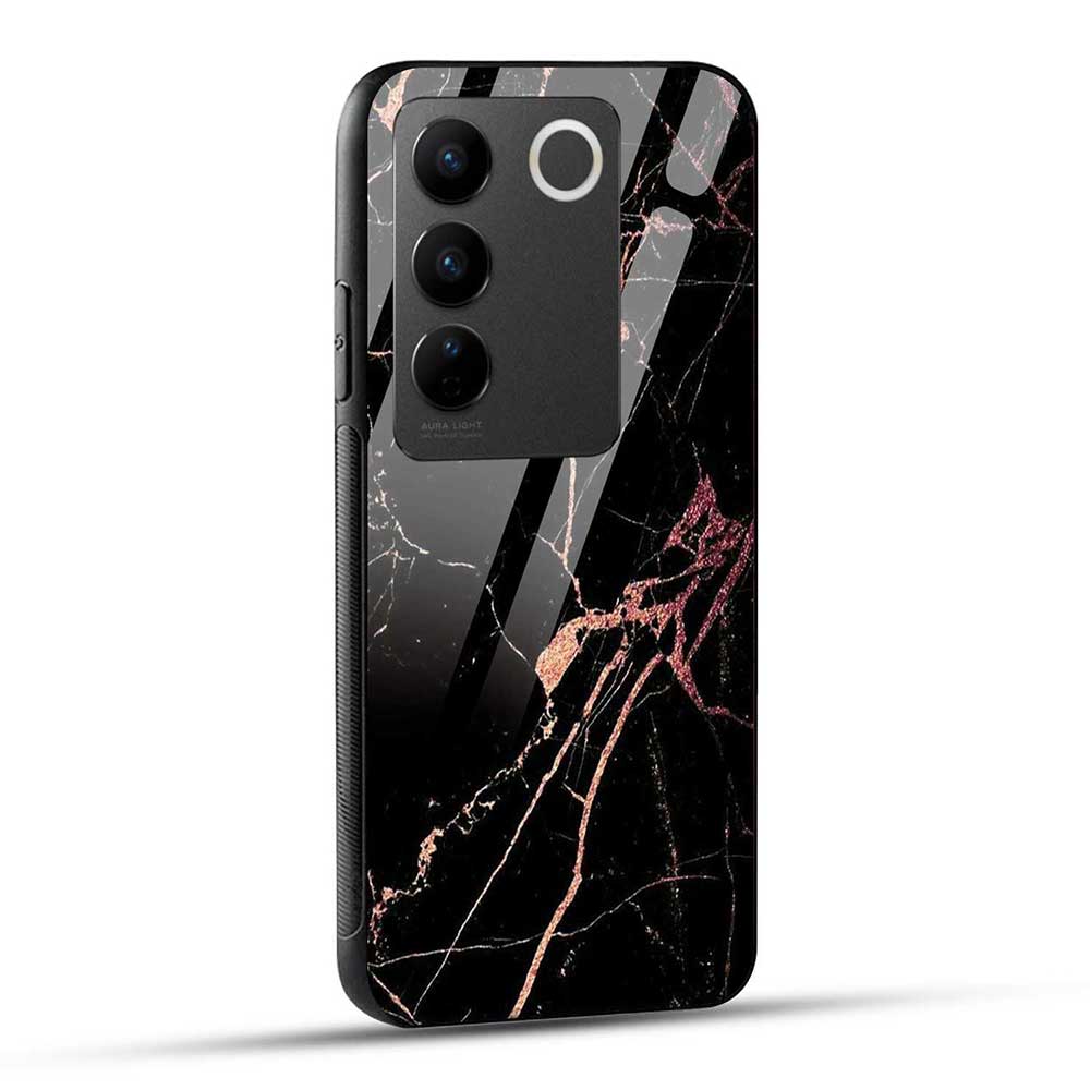 VIVO V27 5G / VIVO V27 Pro 5G Back Cover Dark Marble Glass Case