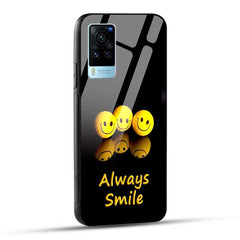 Vivo X60 Pro Back Cover Always Smile Glass Case