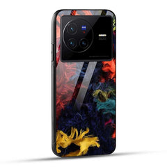 Vivo X80 5G Back Cover Colorful Fabric Glass Case