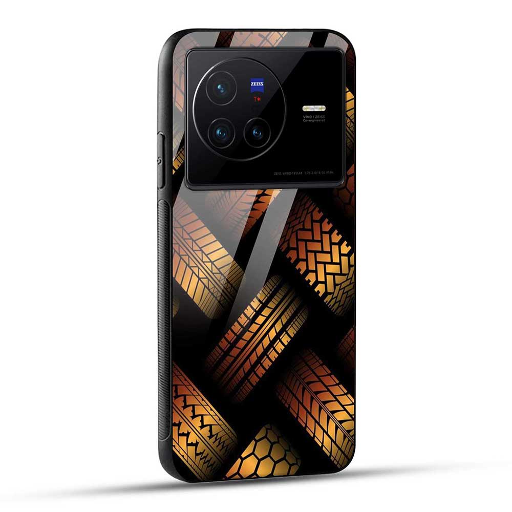 Vivo X80 5G Back Cover Tyre Mark Glass Case