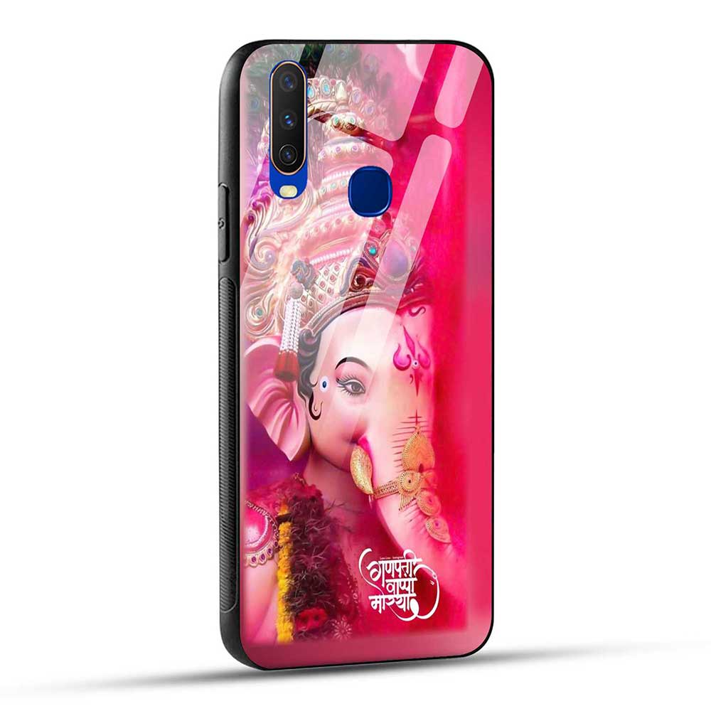 Vivo Y11 / Vivo Y12 / Vivo Y15 / Vivo Y17 / Vivo U10 Back Cover Ganpati Bappa Glass Case
