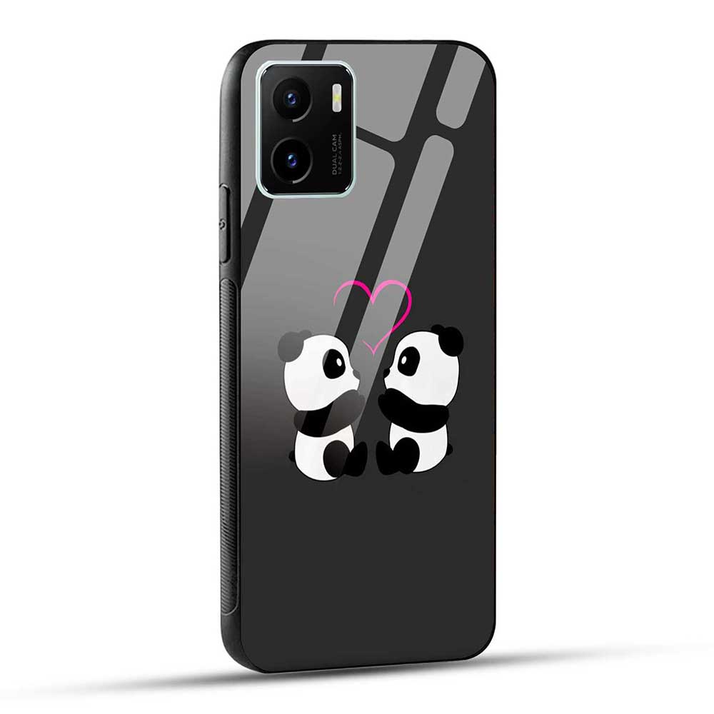 VIVO Y15s / VIVO Y15c / VIVO Y01 Back Cover Cute Cartoon Couple Love Glass Case