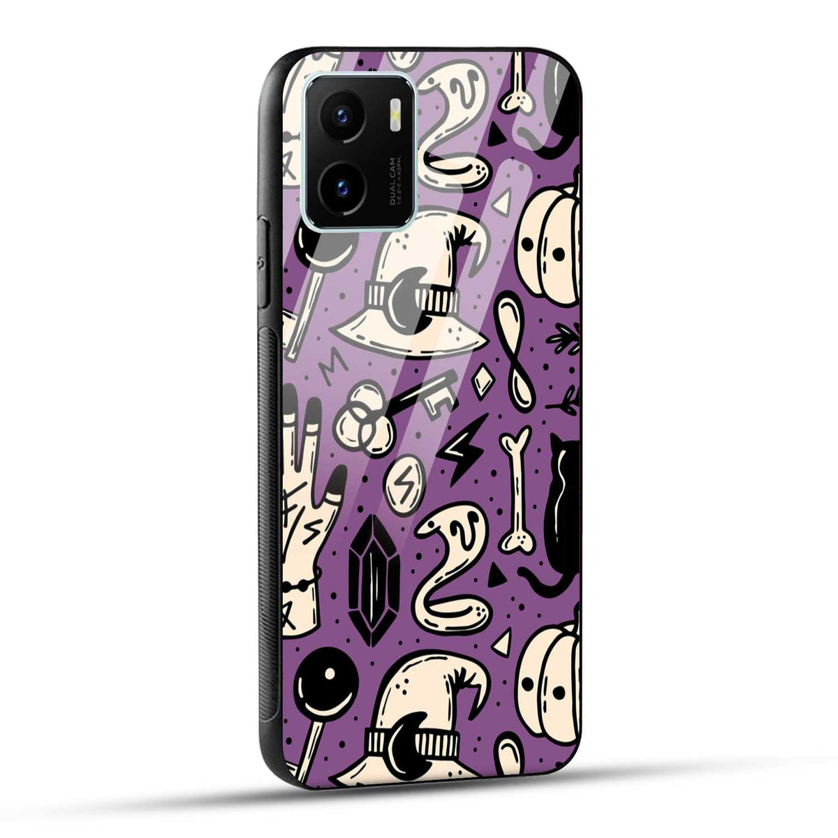 VIVO Y15s / VIVO Y15c / VIVO Y01 Back Cover Aethetic Texture Printed Glass Case