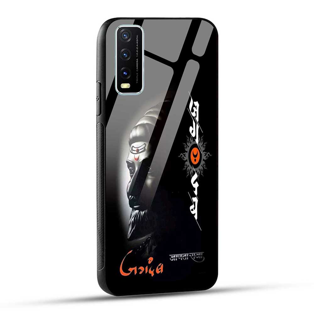 Vivo Y20 / Vivo Y20i / Vivo Y20s / Vivo Y20G / Vivo Y20T / Vivo Y20A / Vivo Y12s / VIVO Y12G Back Cover Jagdamb Shivaji Maharaj Glass Case