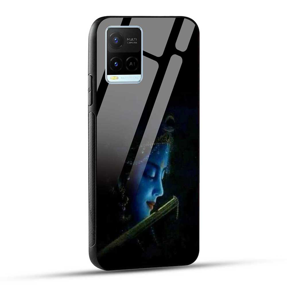 Vivo Y21 2021 / Vivo Y33s / Vivo Y21T / Vivo Y33T / Vivo T1x / VIVO Y21A / VIVO Y21G Back Cover Lord Krishna Glass Case