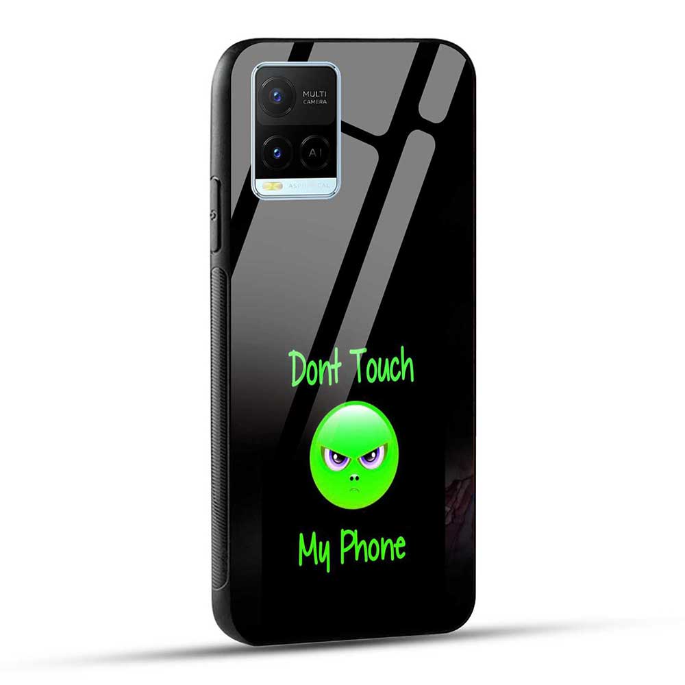 Vivo Y21 2021 / Vivo Y33s / Vivo Y21T / Vivo Y33T / Vivo T1x / VIVO Y21A / VIVO Y21G Back Cover Don’t Touch My Phone Angry Face Glass Case