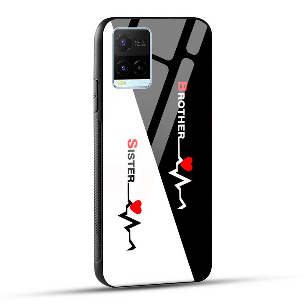Vivo Y21 2021 / Vivo Y33s / Vivo Y21T / Vivo Y33T / Vivo T1x / VIVO Y21A / VIVO Y21G Back Cover Brother Sister Love Glass Case