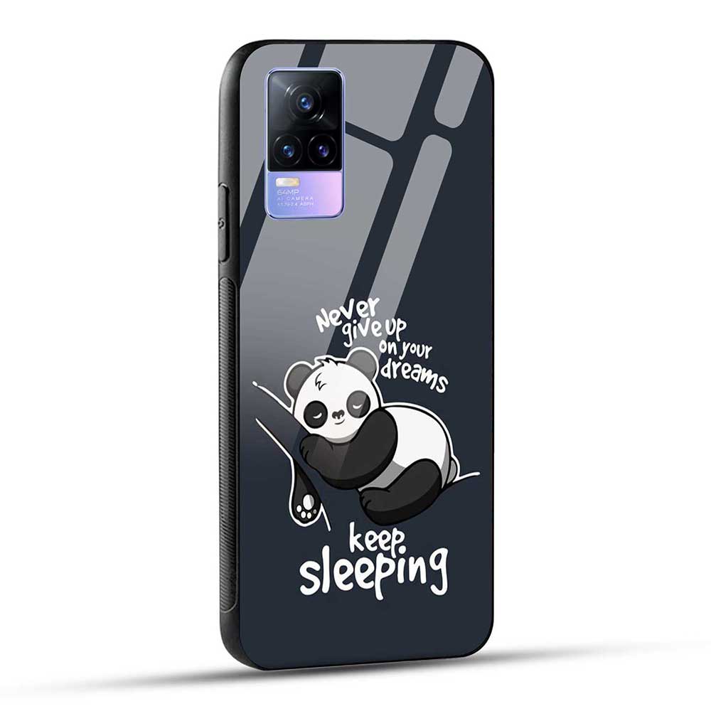 Vivo Y73 Back Cover Never Give Up On Your Dreams Keep Sleeping Glass Case