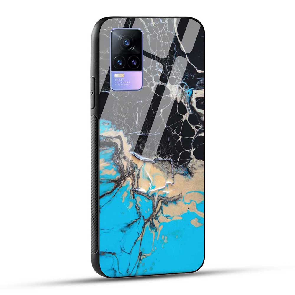 Vivo Y73 Back Cover Abstract Paint Glass Case