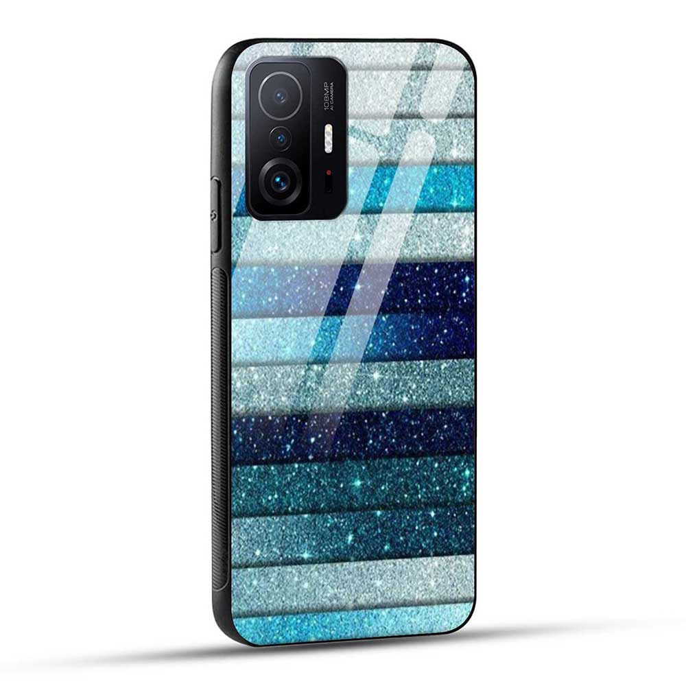 Xiaomi  11T PRO 5G Back Cover Blue Glitter Glass Case