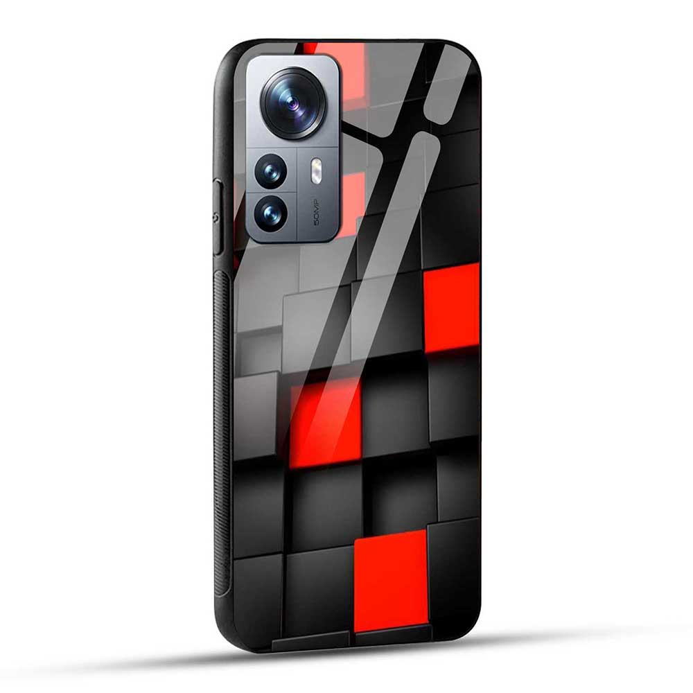 Xiaomi 12 Pro 5G Back Cover Red Puzzle Glass Case