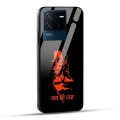 iQOO Neo 6 5G Back Cover Jay Shree Ram Bajrangballi Hanuman Glass Case