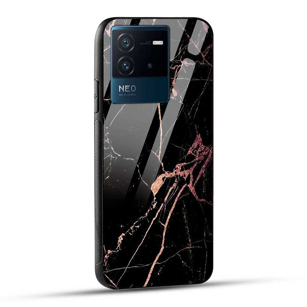 iQOO Neo 6 5G Back Cover Dark Marble Glass Case