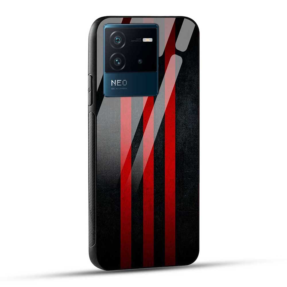 iQOO Neo 6 5G Back Cover Red Lines Glass Case