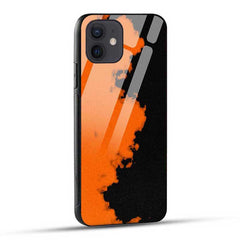 Orange Black Pattern Glass Case