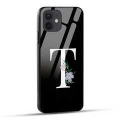 T Alphabet White Floral Name Initial Letter